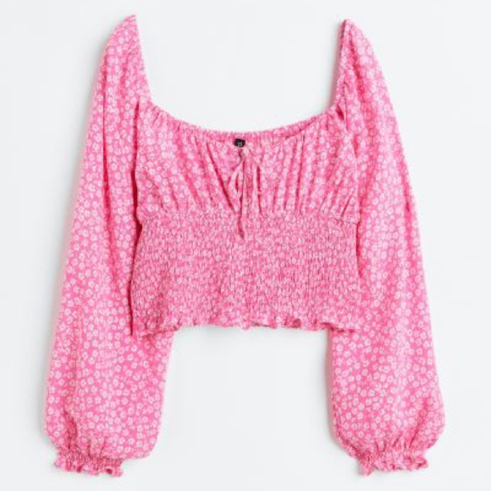 #39 Pink beautiful blouse crop top